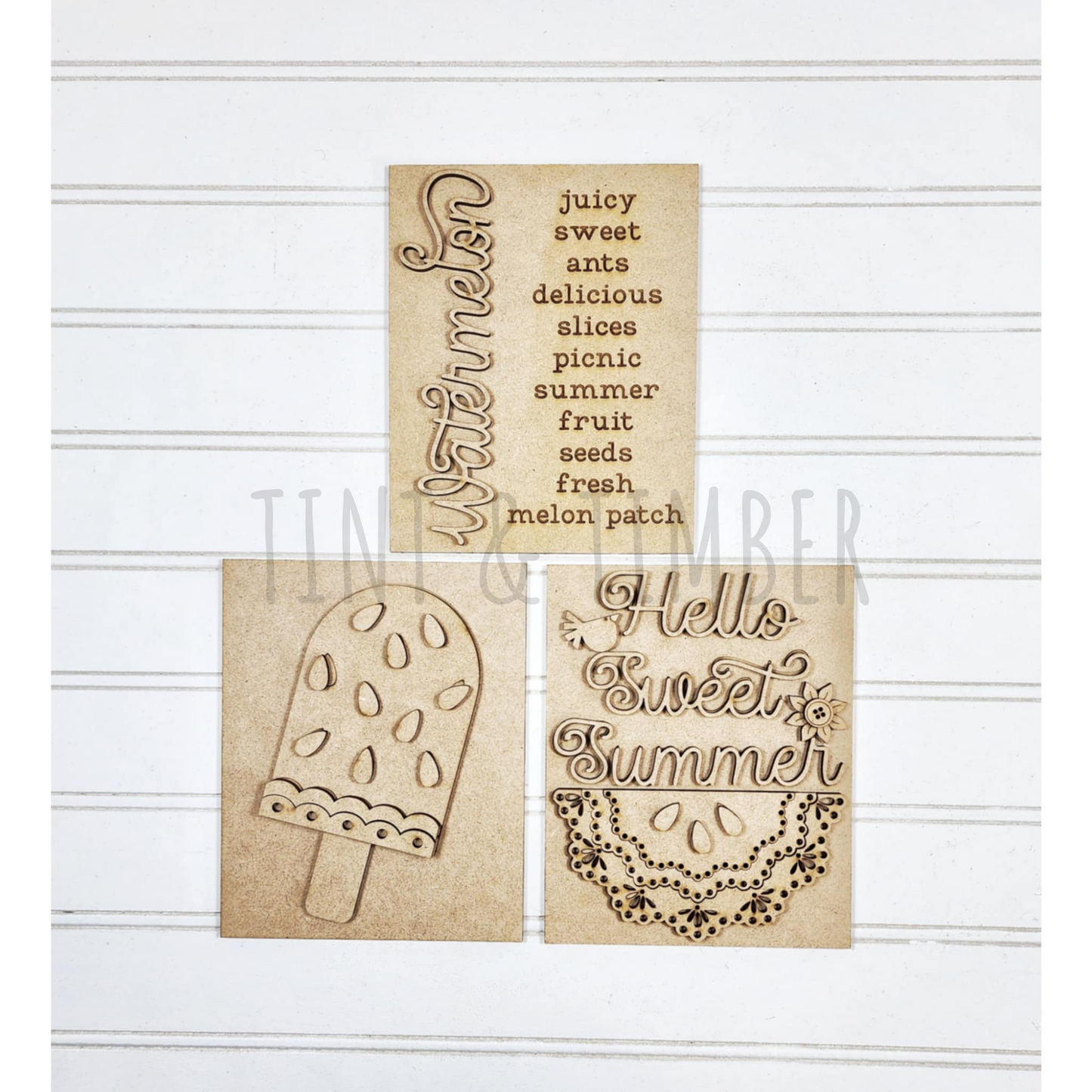 Trio Signs - Vintage Watermelon