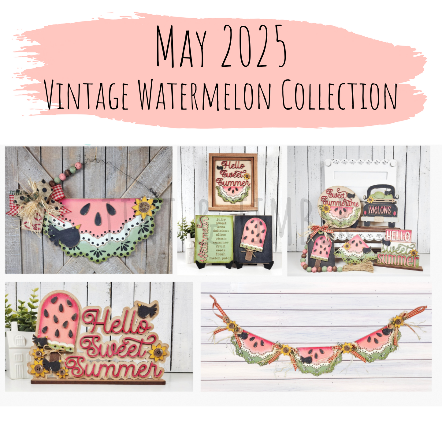 Tiered Tray DIY Kit - Vintage Watermelon