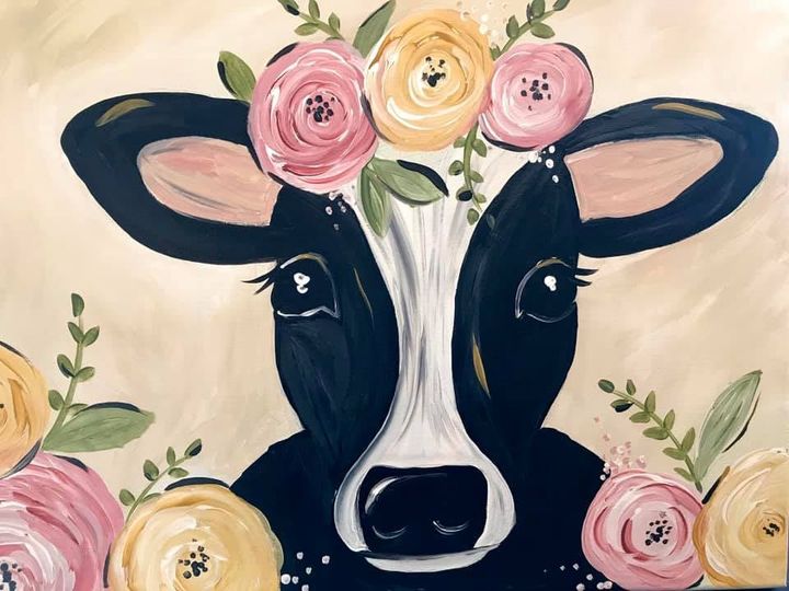 Cow with Flowers