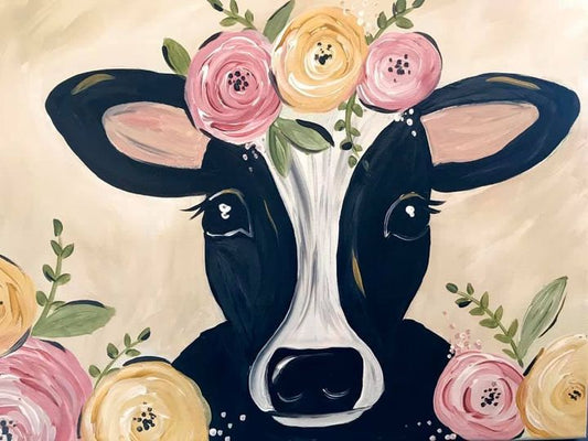 Cow with Flowers