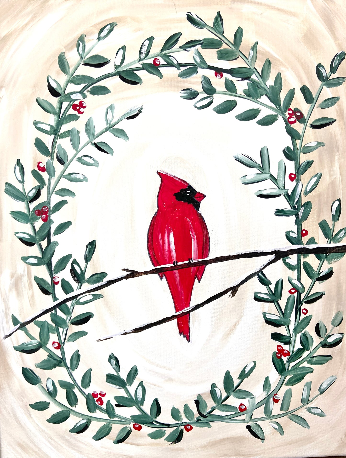 Cardinal in Wreath