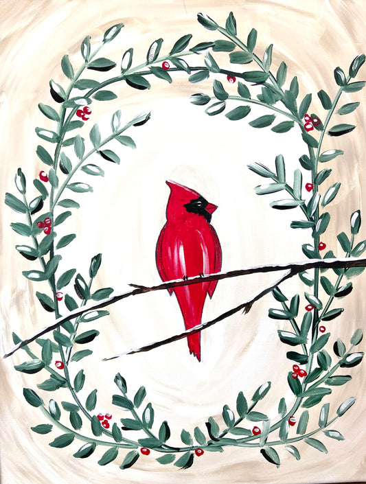 Cardinal in Wreath