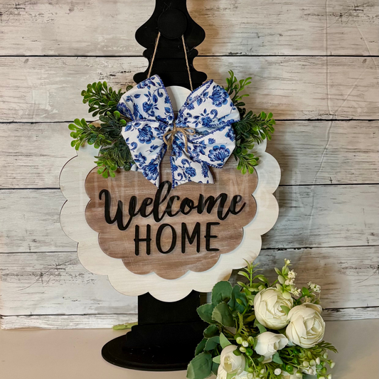 Door hanger - Scalloped Circle Welcome Home