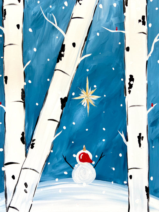 Snowman in Woods